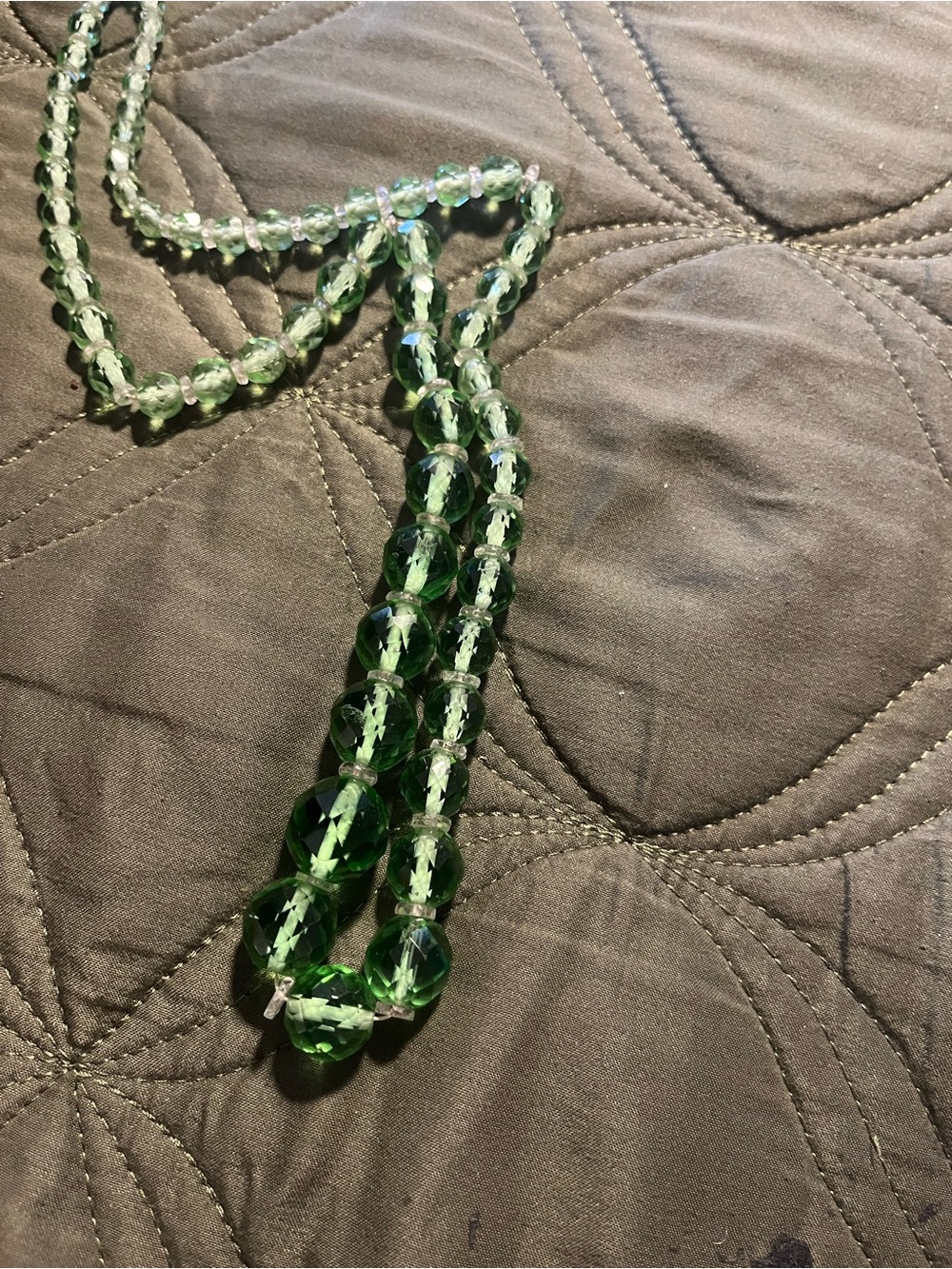 Mint green Vintage Glass Beaded Necklace